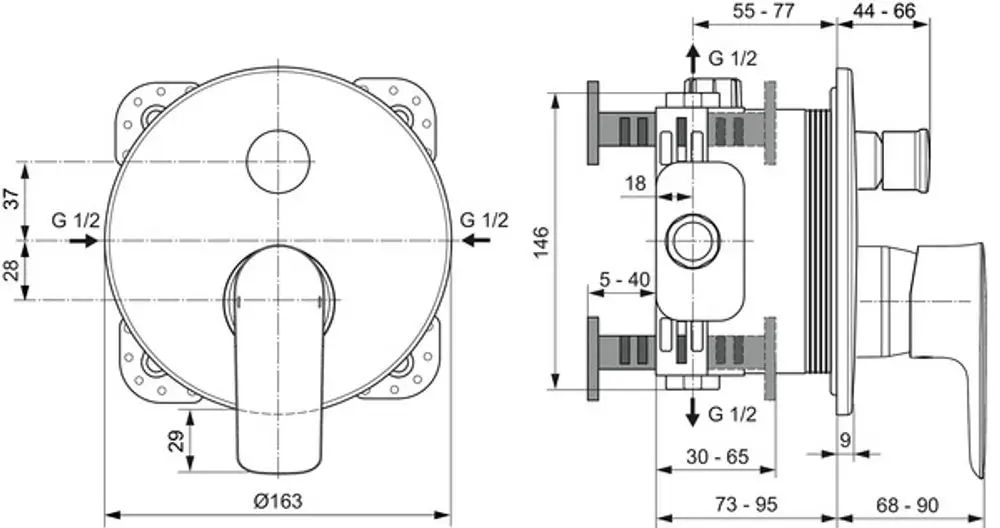 IS-Badearmatur-UP-Connect-Air-Bausatz-2-Rosette-d163mm-Chrom-A7035AA gallery number 8
